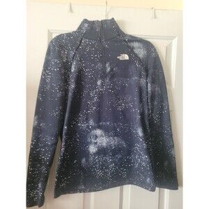 The North Face Womens Jacket Medium Navy Galaxy Print Full Zip Pockets #1002